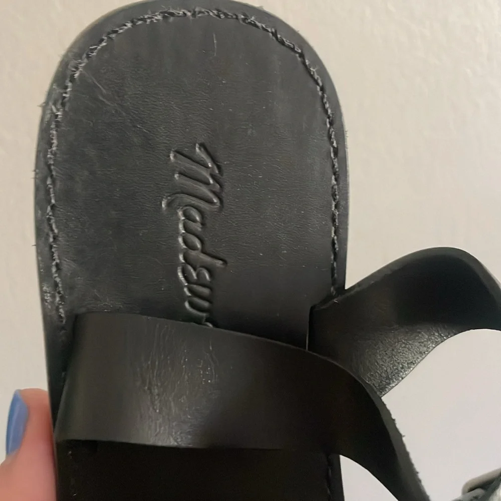 Madewell Women’s The Boardwalk Ankle Strap Black Leather Sandals Size 8.5 - Picture 6 of 11